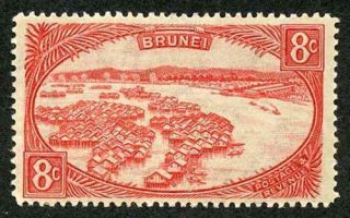 Brunei 1924 8c Red Un - Issued (see Footnote In Sg) M/mint (brown Gum)