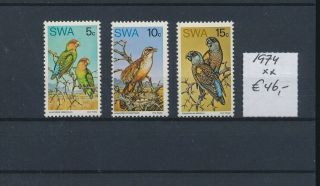 Lk60259 South West Africa 1974 Animals Fauna Birds Lot Mnh Cv 46 Eur