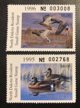 Tdstamps: Us North Dakota Duck Stamps (2) Nh Og