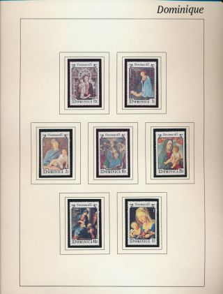 Xb71589 Dominica 1975 Madonna & Child Paintings Fine Lot Mnh