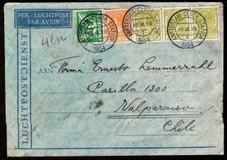 3805 Netherlands To Chile Air Mail Cover 1934 Aeropostale Amsterdam - Valparaiso