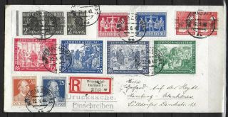 Germany 1948 Registered Cover Wuppertal - Barmen 1 To Hamburg Rare