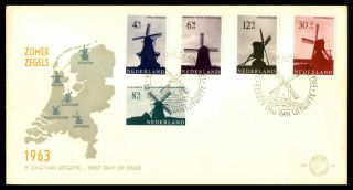 Mayfairstamps Netherlands 1963 Set Of 5 Windmills First Day Cover Wwb93871