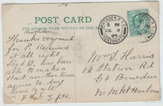 RAILWAY R.  S.  O.  1904 RUSHDEN R.  S.  O.  NORTHANTS post mark on HAND DRAWN post card 3