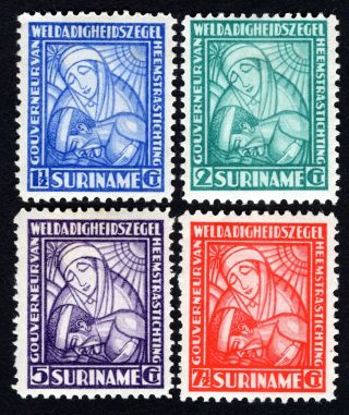 Suriname 1928 Set Of 4 Stamps Mi 143 - 146 Mh Cv=22€