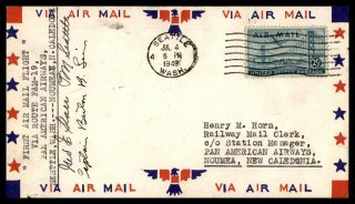 Mayfairstamps 1949 Us First Flight Becken Pilot Autographed Seattle To Caled