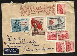 Hungary To Argentina Cover 1954 Good Postage