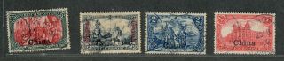 German Offices In China Sc 33 - 36a Used/vf,  Signed Stamps,  Cv.  $451.  50