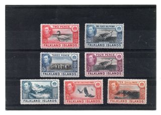 Falklands Islands Gv1 1938 - 50,  Sel.  7 Val.  To 10s Hh.  C.  £183.  25 (tac).