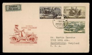 Dr Who 1958 Czechoslovakia Automobiles Fdc Air Mail C136968