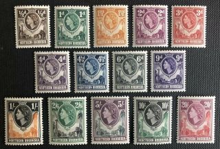 Qeii 1953 Northern Rhodesia Set To 20/ - 20s Sg61 - 74 Mvlh