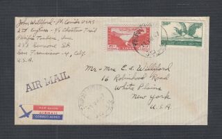 Lebanon 1947 & 1959 Two Airmail Coverstripoli & Beirut To York Usa