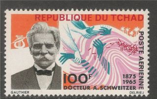 Chad C25 (ap12) Vf Mnh 1966 100fr Dr.  Albert Schweitzer And Outstretched Hands