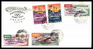 Mayfairstamps Guinea 1960 Olympics Overprints First Day Cover Wwb06261