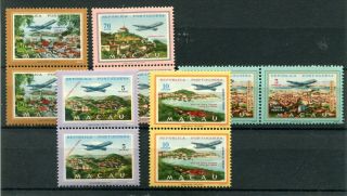 1960 Macau Macao China Air Mail Stamps Macau Views Full Set In Pairs Mnh Vf