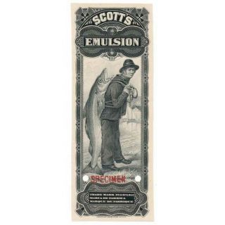 19th Century Alfred B.  Scott’s Emulsion,  Abnco Specimen Label,  Cod - Liver Oil