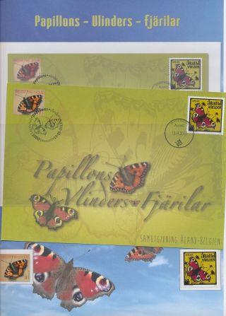 Xb70631 Belgium 2013 Aland Butterflies Insects Joint Issue Fdc/mnh
