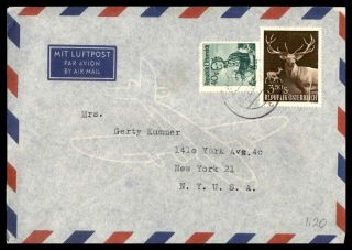 Mayfairstamps Austria 1950s Airmail To Us York Cover Wwb90361