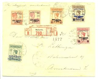 Dutch Indies 1928 - 11 - 5 - - Reg Cv Air Mail - - F/ Vf