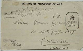India 1944 Prisoner Of War Letter Sheet Printed For Camp 27 From Italian P.  O.  W.