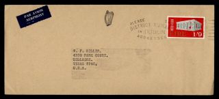 Dr Who 1969 Ireland Dublin To Usa Air Mail C136202