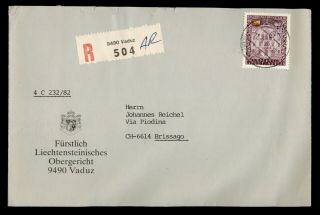 Dr Who 1991 Liechtenstein Vaduz Registered To Brissago E54452