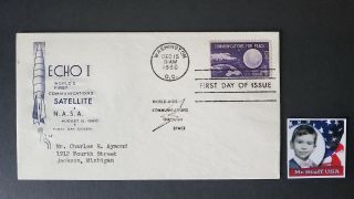 Mrstuff Summer Blow Out 1960 Echo 1 Nasa Satellite First Day Cover 12/15/60