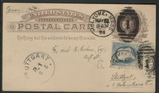 Us Post Card Aent To Stuttgart Germany Interesting Cancels