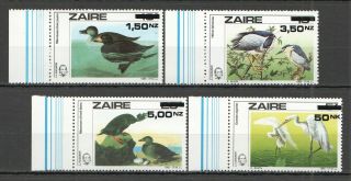 A720 1985 Zaire Fauna Water Birds J.  J.  Audubon Overprint 1set Mnh