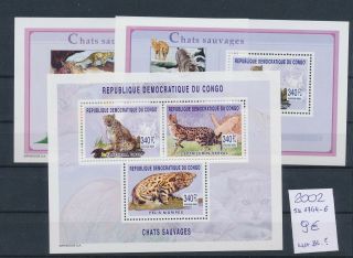 Gx03302 Congo 2002 Animals Fauna Wildlife Sheets Mnh Cv 9 Eur