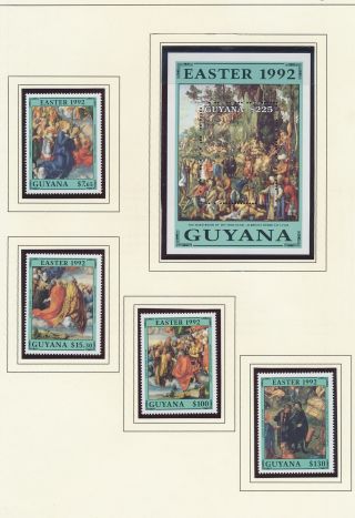 Xb71264 Guyana 1992 Religious Art Paintings Fine Lot Mnh