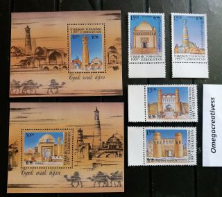 Uzbekistan 1997,  The Great Silk Road Way 2 Ms,  2 Stamp Sets Limited Issue Mnt
