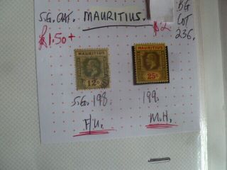 Mauritius Kgv 12&25c Stamps Sg198 199 F/u & M.  H.