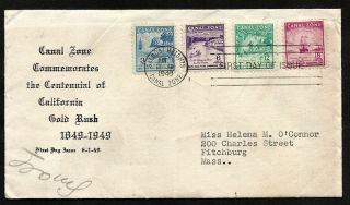 Canal Zone To Usa Circulated Fdc 1949 - Vf
