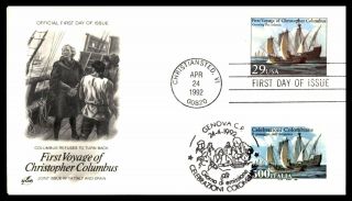Columbus Crossing The Atlantic Italy Mixed Franking Joint Issue 1992 Fdc