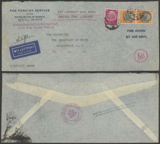 Germany Wwii 1941 - Air Mail Cover Berlin To Washington Usa - Censor 34828/11