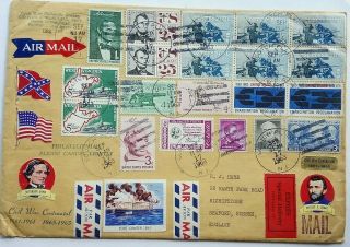 United States 1963 Attractive Cover With Civil War / Express / Airmail Labels