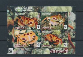 Gx01764 Cook Islands Aitutaki Spotted Reef Crab Sealife Good Sheet Mnh