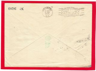 SOUTH AFRICA AIR MAIL1934 IMPERIAL AIRWAYS FIRST FLIGHT COVER TO BRISBANE SCARCE 2