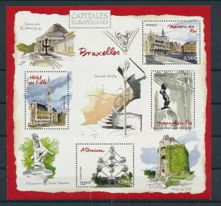D002539 Buildings Architecture European Capitals S/s Mnh France Face Value In €