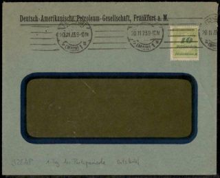 Germany 1923 Inflation Mi328ap American Petrol Ad Cover First Day Rate 72304