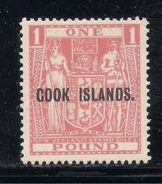 Cook Islands 1936 - 44 Opt £1 Pink Sg121 Lmm Cv £120