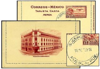 Mexico 15¢ Air Ltr Cd Pst Office Puebla Alc1 Bam Alc1a