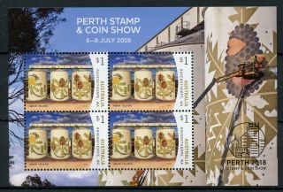 Australia 2018 Mnh Silo Art Amok Island Perth Stamp Coin Show 4v M/s Art Stamps