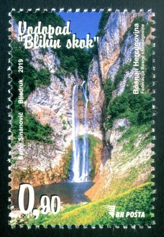 Bosnia&herzegovina 2019 - Waterfall On The River Bliha (natural Parks),  Mnh