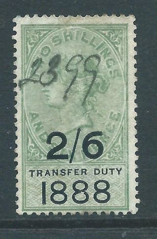 Queen Victoria Fiscal/revenues Stamp 2/6d On 2/6d Transfer Duty 1888 R3973b