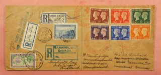 1940 Gb London Fdc Registered To Canada & Zealand Mixed Frank Fwd