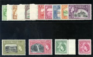 Trinidad & Tobago 1953 Qeii Set Complete Mnh.  Sg 267 - 278a.  Sc 72 - 83.