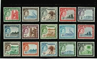 Gambia - 1953 - Qe Ii - Complete Set Of Stamps - Very Good - Cat.  £110.  00