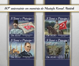 Sao Tome 2018 Mustafa Kemal Ataturk 80th Aniv Turkey Otoman St18120